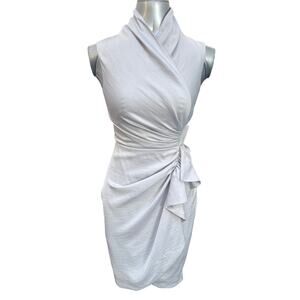 Allsaints Cancity Ruched Wrap Dress Women's Size 2 Light Gray